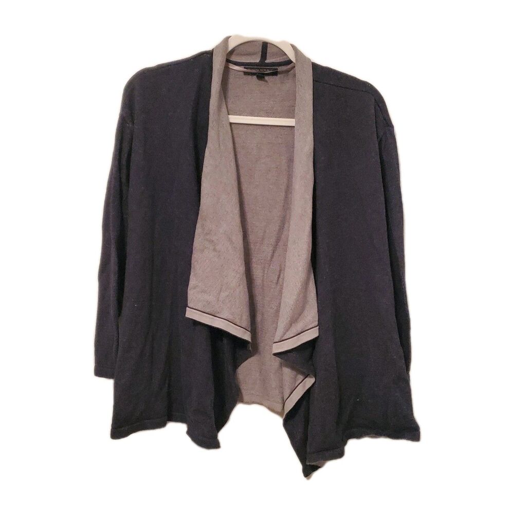 Banana Republic Women Open Front Waterfall Cardigan Sweater Indigo Cotton XS/S
